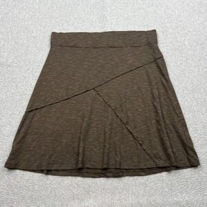 Toad&Co Oblique Skirt Womens Medium Brown Heathered Asymmetrical A-Line Stretch